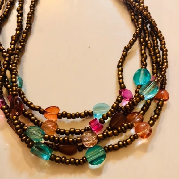 🌈Rainbow Layer Necklace Choker Colorful 90’s 90s - Picture 1 of 5